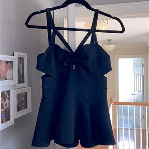 Black strappy free people tank